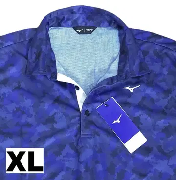 새상품 미즈노 골프 카모플라주 스트레치 반팔 피케 셔츠 네이비 XL