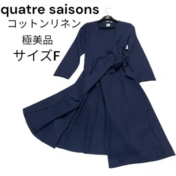 quatre saisons 코튼 린넨 랩 드레스 컨디션 최상 사이즈 F