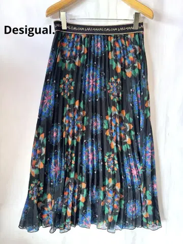 Desigual. 데시구알 올 패턴 플리츠 스커트 꽃무늬 38