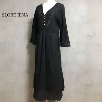 SLOBE IENA 매니 레이스 V넥 롱 원피스