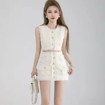 dalla tweed luxury set up 화이트 S 셋업