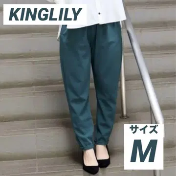 KINGLILY 스트레치 슬림 레그 테이퍼드 팬츠 (깊은 밑위/모스그린)