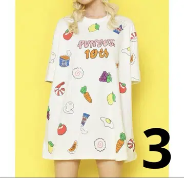 PUNYUS 올 패턴 티셔츠 사이즈 3