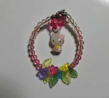 헬로키티 참 백 산리오 레어 레트로 비즈 꽃