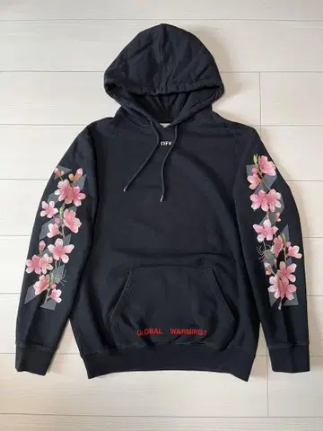 OFF-WHITE 벚꽃 다이애그널 후드티 XS 사이즈