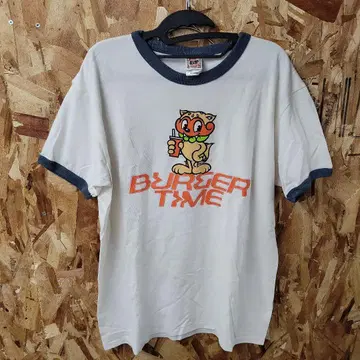 CROSS & STITCH 버거 타임 링거 티셔츠 XL