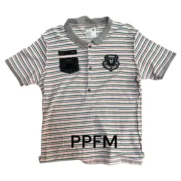 Y2K PPFM 와펜 피케 셔츠 스트라이프 L 사이즈