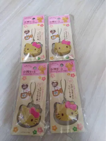 SANRIO 일광화상 키티 스트랩 포함 잡화 케이스 헬로키티 4개 세트
