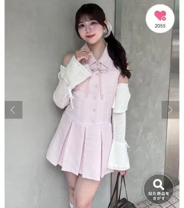 OLIVE des OLIVE 슬리브리스 셔츠 미니 원피스