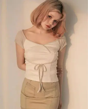 앤드메리 알마 캐시코어 톱스 베이지