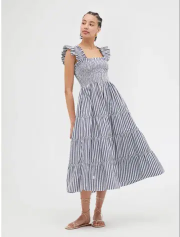 HILL HOUSE The Ellie Nap Dress 네이비 스트라이프
