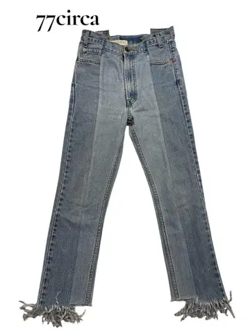 77circa 리메이크 데님 팬츠 프린지