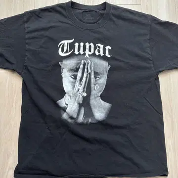 Tupac 프린트 블랙 티셔츠