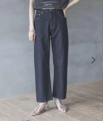 새상품 글로벌 워크 GOOD DENIM 스트레이트 팬츠 네이비 M