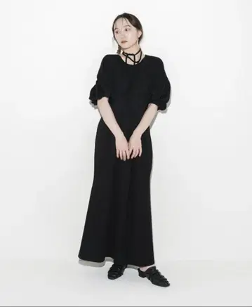 eaphi 허리 접힘 디자인 볼륨 리본 원피스