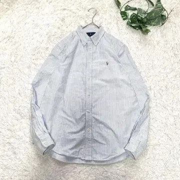 랄프 로렌 포니 자수 버튼 다운 셔츠 스트라이프 XL 긴팔