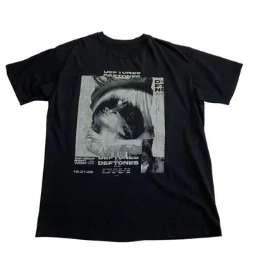 DEFTONES 티셔츠 블랙 포토 프린트 데프톤즈