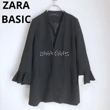 자라 베이직 노카라 자켓 여성용 아우터 펄 블랙 L