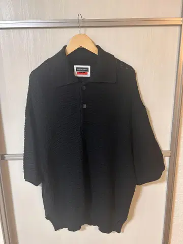 MAISON SPECIAL 블랙 피케 셔츠
