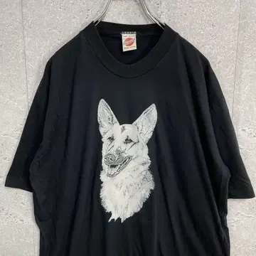 애니멀 90s 싱글 스티치 저먼 셰퍼드 티셔츠 2XL