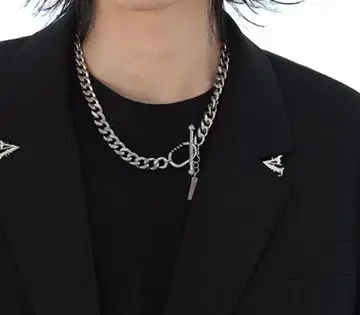 실버 체인 목걸이 토글 걸쇠