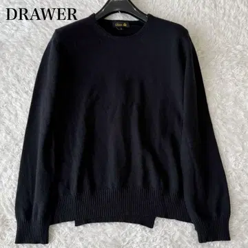 새상품 Drawer 드로어 캐시미어 100 백 슬릿 니트 블랙 S