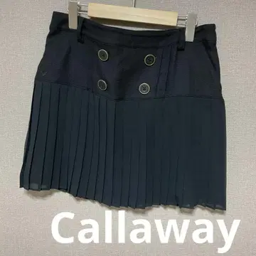 캘러웨이 블랙 플리츠 스커트 더블 버튼 L 사이즈