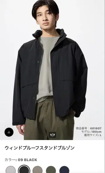 윈드 블루프 스탠드 블루종 09 BLACK L