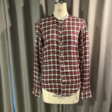 Casely-Hayford 레드 화이트 체크 긴팔 셔츠