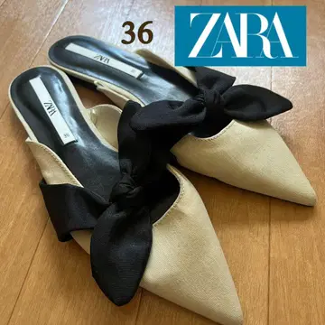 ZARA 자라 리본 플랫 뮬 36