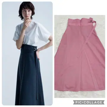 에부르 ebure 슈퍼 140's 트로피컬 플레어 스커트 핑크