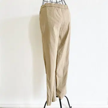 띠어리 팬츠 베이지 린넨 혼방 허리밴딩 내추럴 무지 봄/여름