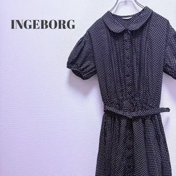 INGEBORG 잉게보그 네이비 도트 무늬 원피스 [26]