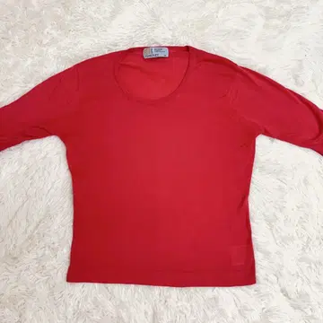 JOHN SMEDLEY 레드 니트 S 영국제 코튼