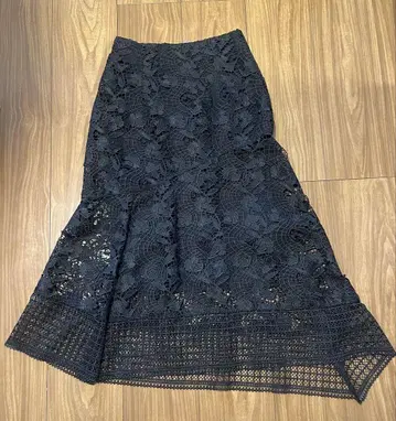SNIDEL 블랙 레이스 머메이드 스커트