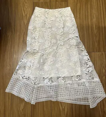 SNIDEL 아이보리 레이스 머메이드 스커트