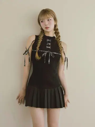 도킹 레이스업 미니 원피스 다리치 darich