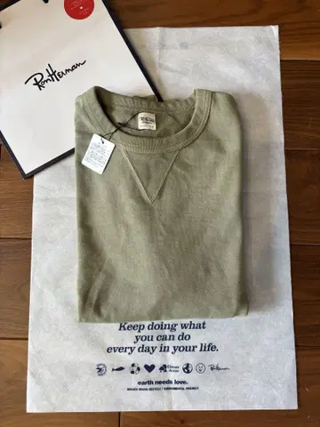 새상품 론 헤르만 맨투맨 티셔츠 컷오프 S 카키