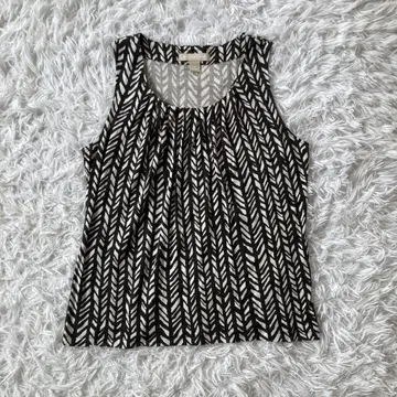 Banana Republic 슬리브리스 티셔츠 S 헤링본 무늬 블랙