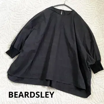 비어즐리 돌먼 슬리브 블라우스 열쇠 프린트 블랙 코튼 일본제