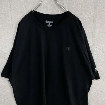 챔피온 자수 로고 블랙 빅 사이즈 티셔츠 2XL