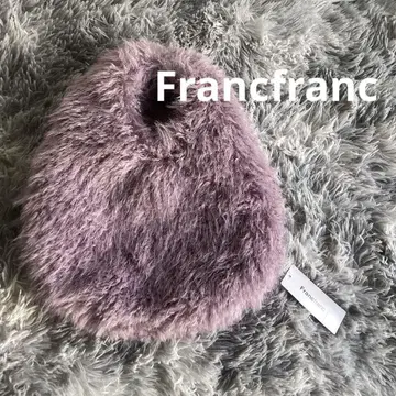 Francfranc 원 핸들 백 롱 퍼 퍼플 택 포함