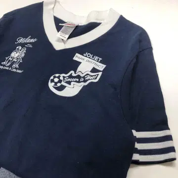 SOFFE SHIRTS 링거 넥 반팔 티셔츠 네이비 여성용 M