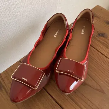 viina 빨간색 플랫슈즈