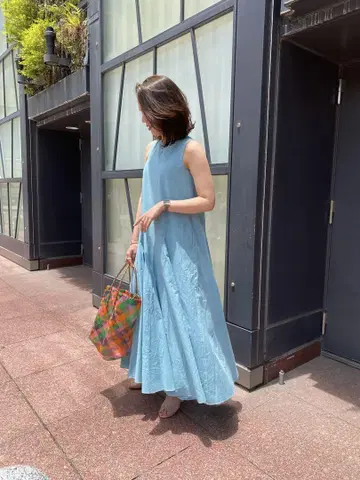 DRESSLAVE 롱 원피스 블루 원피스 드레스 레이브