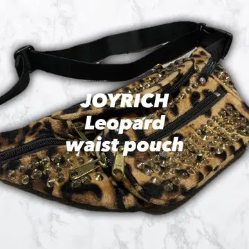 JOYRICH 조이리치 레오파드 무늬 웨스트 파우치 스터드 찡 장식