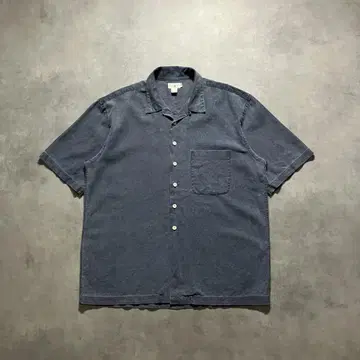 90s jcrew 거인 택 린넨 오픈 카라 박스 짧은 길이 셔츠