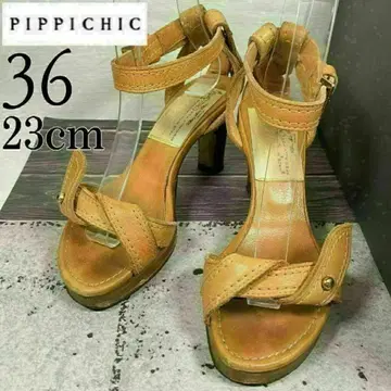 Pippi  23 벨트 두꺼운 스트랩 세련된 샌들 브라운