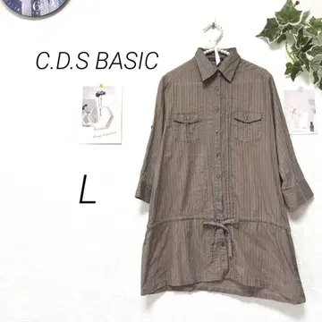 9550 C.D.S BASIC 2way 셔츠 튜닉 L 무지 코튼