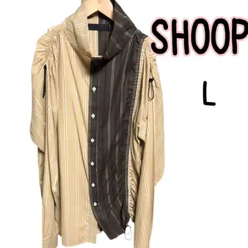 SHOOP 슈프 비대칭 변형 셔츠 오버 사이즈 스트라이프